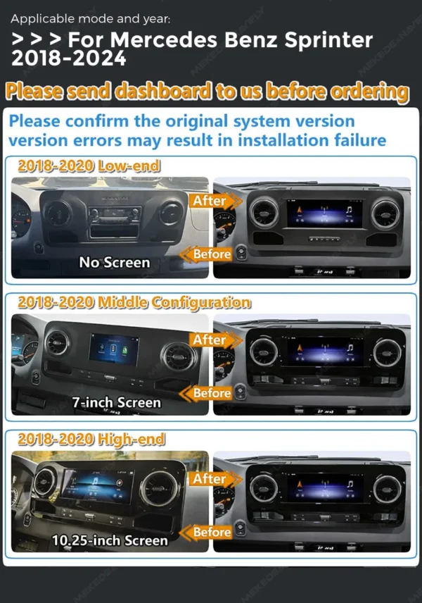Магнитола MEKEDE MN-B для Mercedes-Benz Sprinter W907 (18-24) — изображение 3